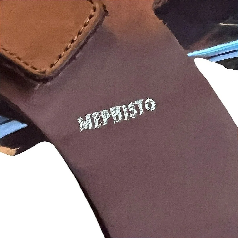 Mephisto Air-Relax Brown Leather Cork Wedge Buckle Sandals EU 41 Portugal *FLAW* - Picture 15 of 16